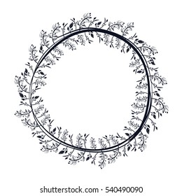 Wreath leaves ornament icon vector illustration graphic