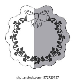 Wreath leaves ornament icon vector illustration graphic design