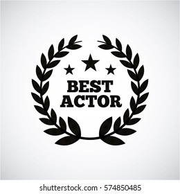wreath of leaves over white background .actors awards concept. vector illustration