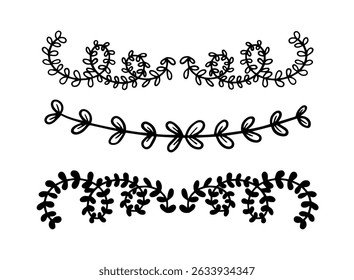 Wreath of leaves vintage on black colour