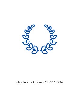 Wreath line icon concept. Wreath flat  vector symbol, sign, outline illustration.