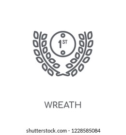 Wreath linear icon. Modern outline Wreath logo concept on white background from Startup Strategy and Success collection. Suitable for use on web apps, mobile apps and print media.