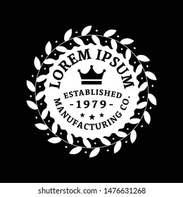 Wreath Logo Design Typography template. Vector illustration.
