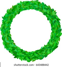 A wreath made of leaves 