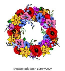 Wreath of many flowers