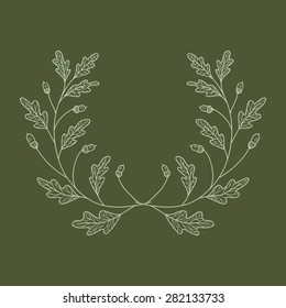 a wreath of oak branches