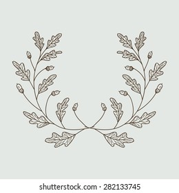a wreath of oak branches