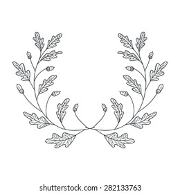a wreath of oak branches