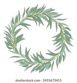 Wreath of olive branches woven in a circle