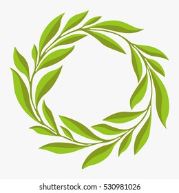 
The wreath of olive leaves in a vector