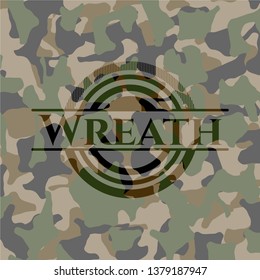 Wreath on camouflage texture