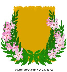wreath on old paper background