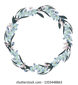 Wreath of orchids. Vector illustration.
