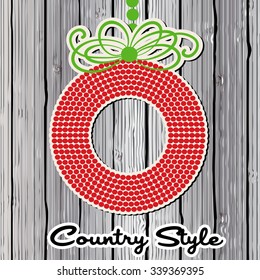 Wreath over planks - country style 