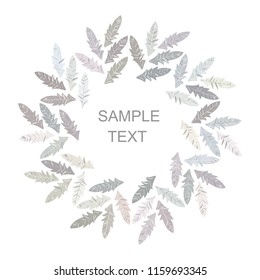 a wreath of pastel feathers and an inscription in the Middle