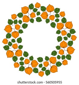 Wreath of physalis flowers.