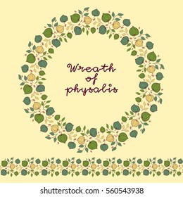 Wreath of physalis flowers.