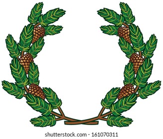 wreath of pine branches