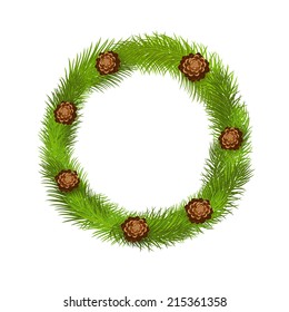Wreath of pine twig for you design