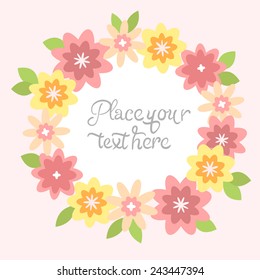 Wreath of pink flowers