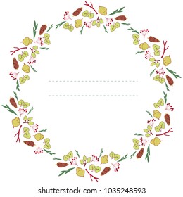 wreath with plants and forest berries
