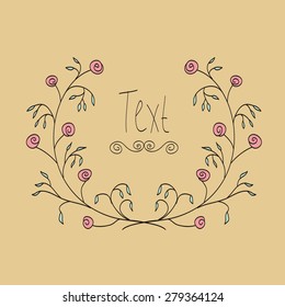 a wreath of plants for your text