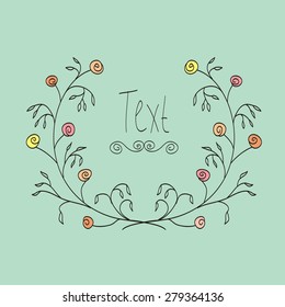 a wreath of plants for your text