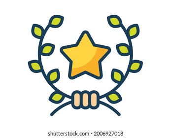 wreath quality single isolated icon with filled line style