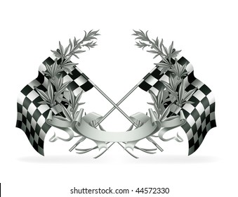 Wreath and Racing flags