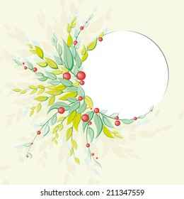Wreath with red berries.