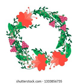 A wreath of red flowers