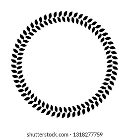 Wreath ring of black leafs. Simple flat vector illustration.