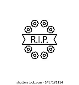 wreath, rip outline icon. detailed set of death illustrations icons. can be used for web, logo, mobile app, UI, UX