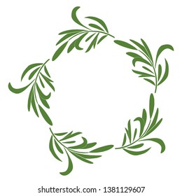 Wreath of rosemary branches. vector illustration of herbs. perfect for card, packaging, menu design