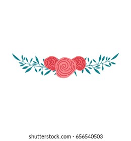 wreath with roses decorative icon