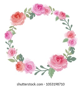 Flower Bohemian Wreath Roses Decorative Composition Stock Illustration ...