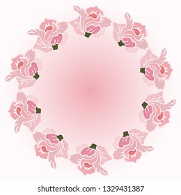 Wreath of roses. Vector illustration.