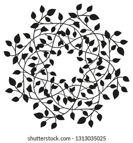 rosette de flores. adorno redondo. ramas simples y lindas