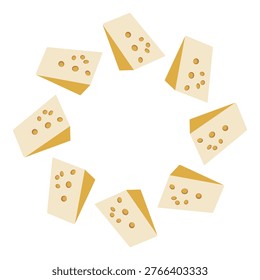 Wreath or round frame with triangular pieces of Emmental cheese