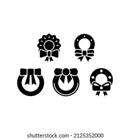 Wreath set icon isolated on white background