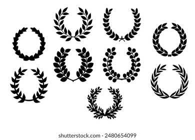 Wreath Silhouette A Set of Illustrations
