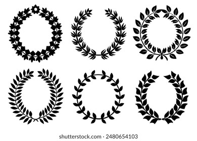 Wreath Silhouette A Set of Illustrations