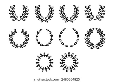 Wreath Silhouette A Set of Illustrations