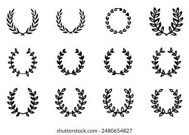 Wreath Silhouette A Set of Illustrations