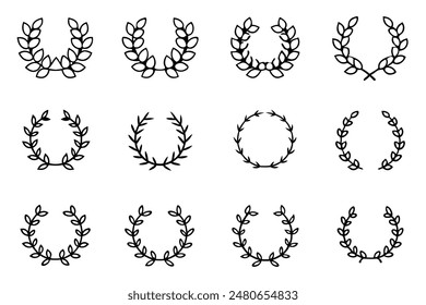 Wreath Silhouette A Set of Illustrations