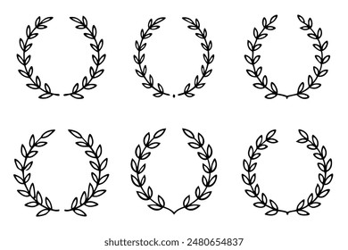 Wreath Silhouette A Set of Illustrations