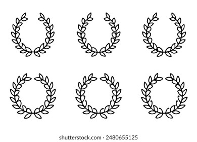 Wreath Silhouette A Set of Illustrations