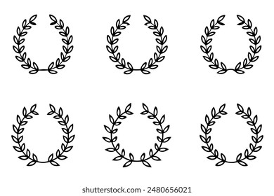 Wreath Silhouette A Set of Illustrations