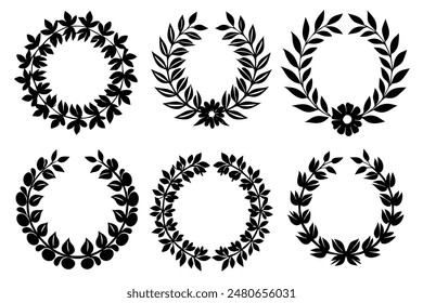 Wreath Silhouette A Set of Illustrations