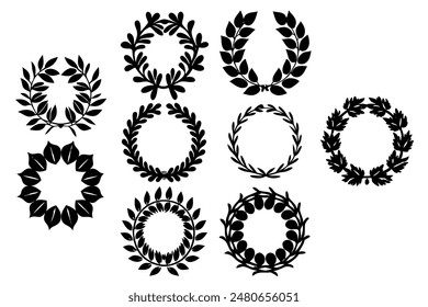 Wreath Silhouette A Set of Illustrations